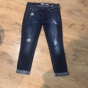 Crop low rise boyfriend jeans